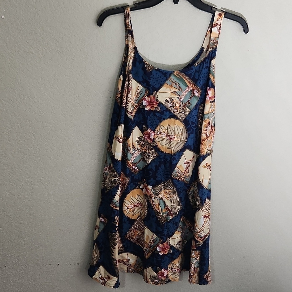 Hilo Hattie Hawaiian Dress Original Women Size XL Floral Hula Surf Sundress
